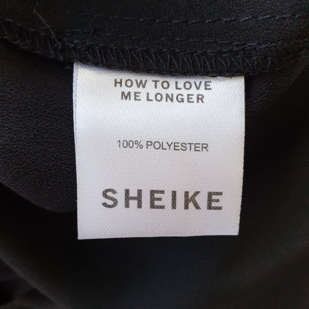 Sheike BNWT | Size 10 | Black Revenge Slip Dress Spaghetti Strap Side Slit Belt - Picture 10 of 10